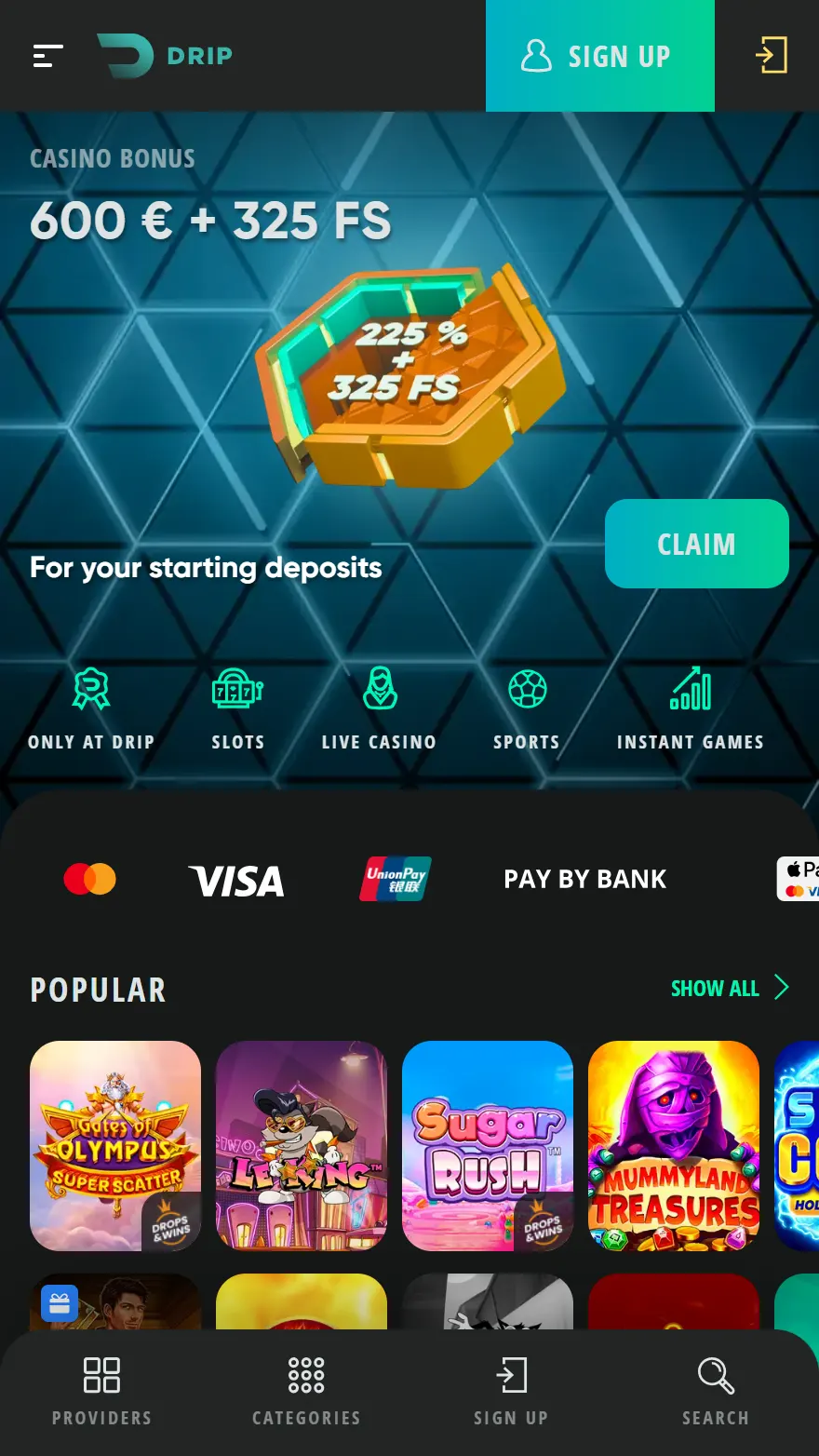 Drip Casino strona główna