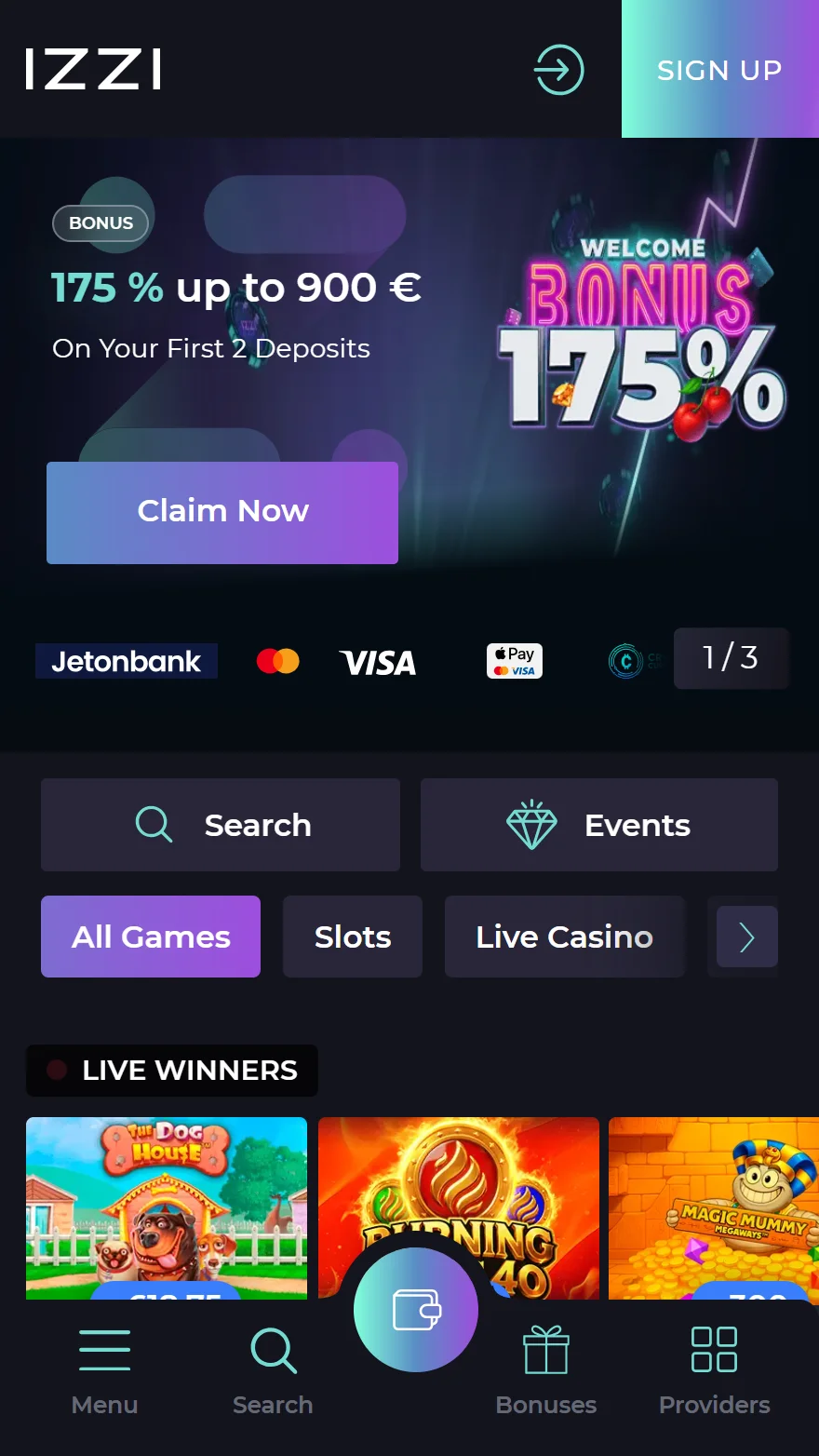 Izzi Casino strona główna