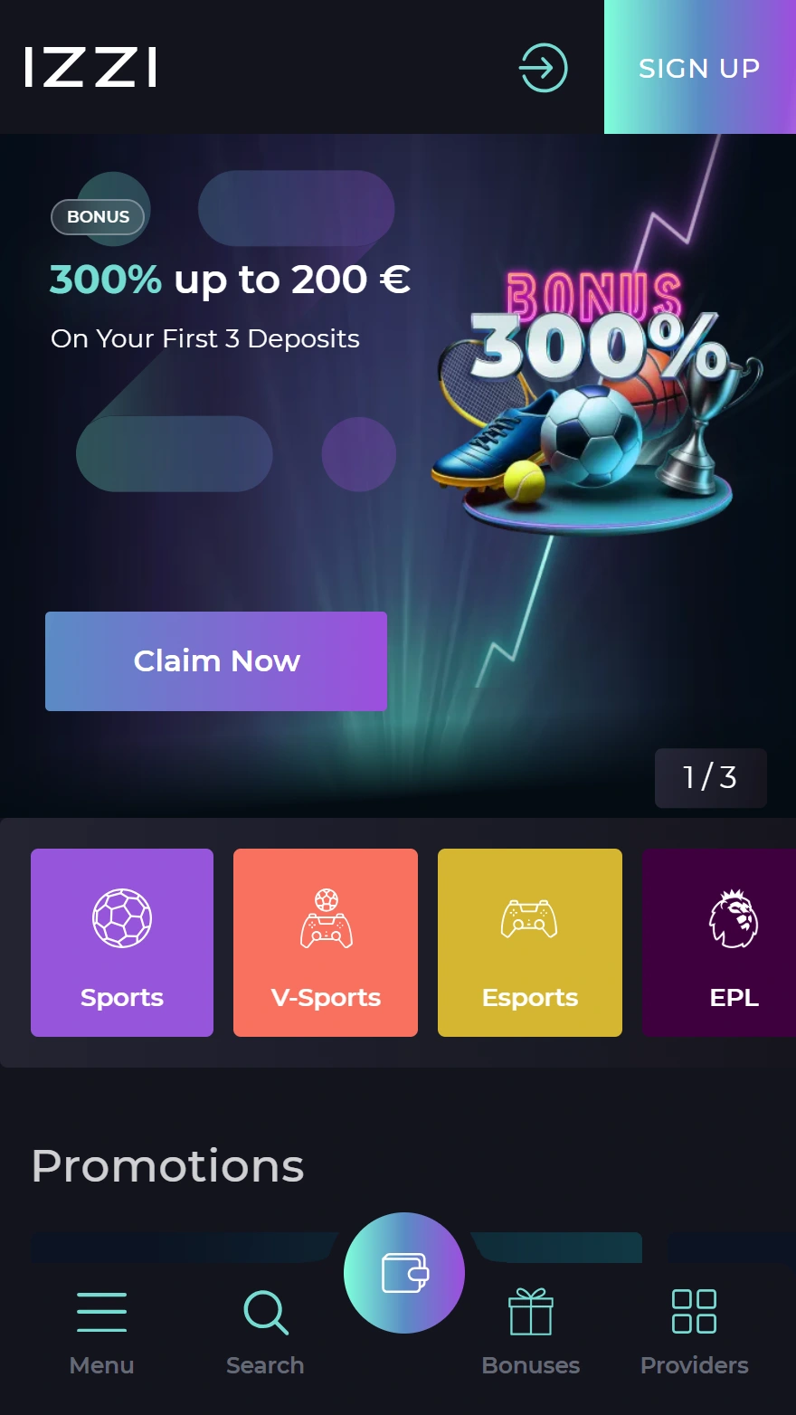 Izzi Casino sportfogadási oldal