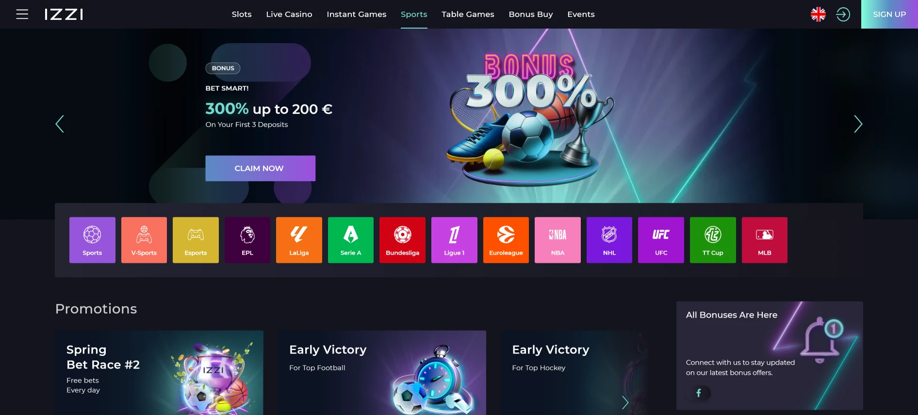 Izzi Casino sportfogadás