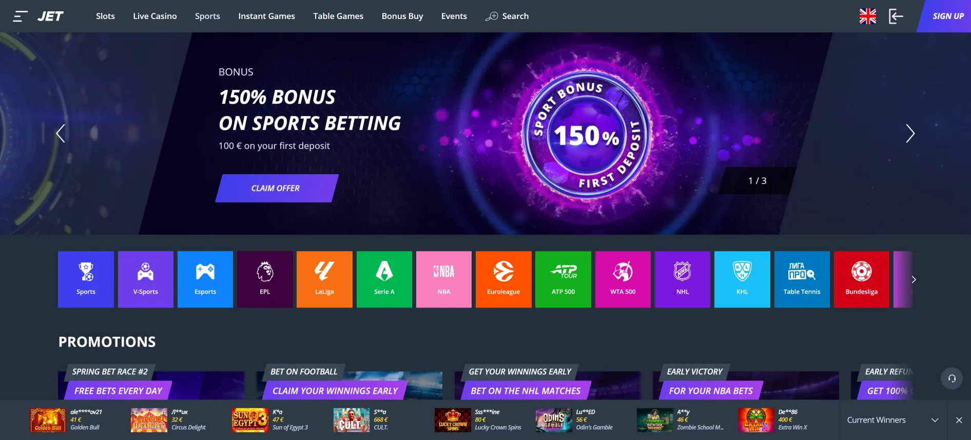 Jet Casino totalizators