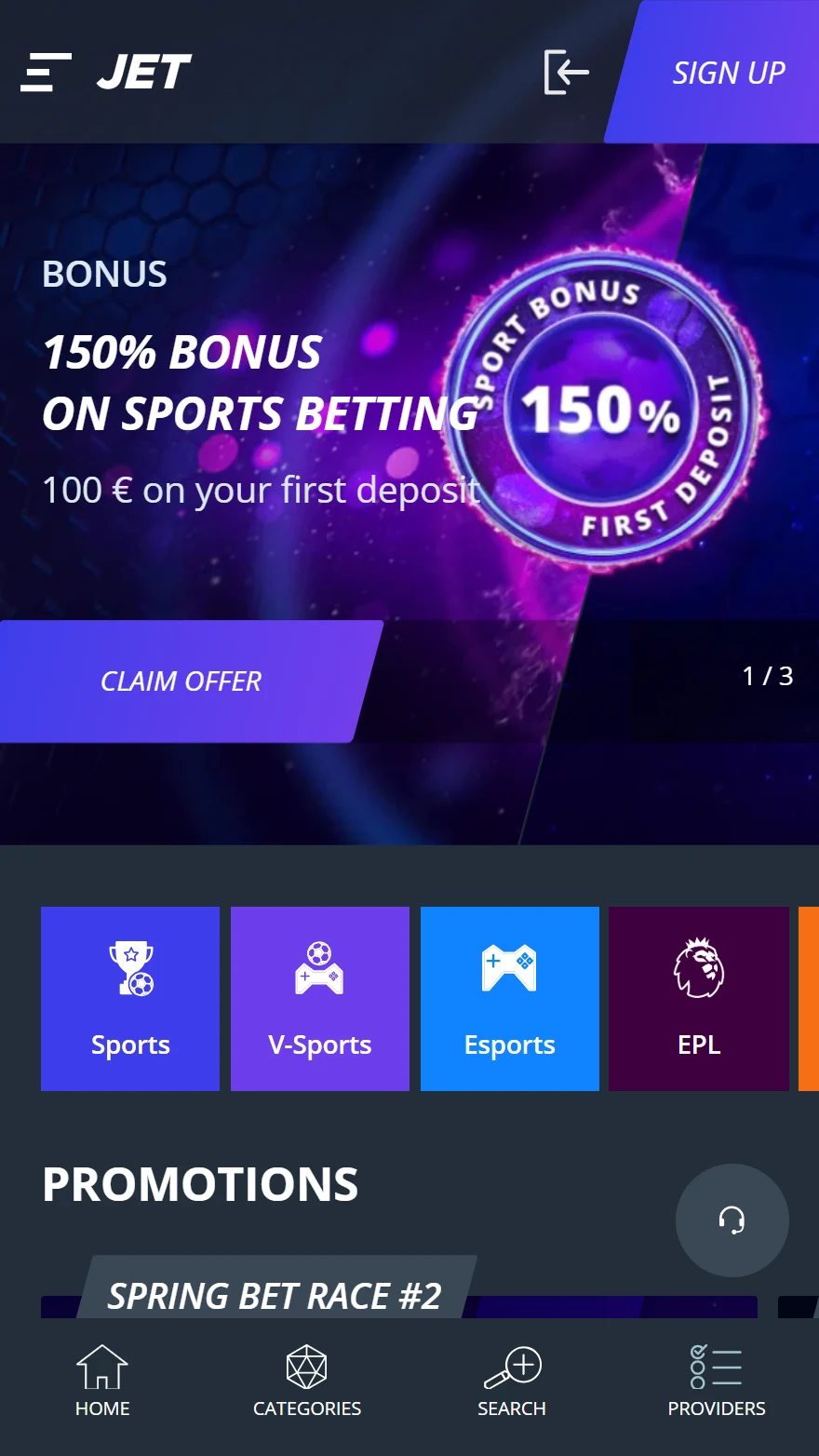 Jet Casino totalizatora lapa