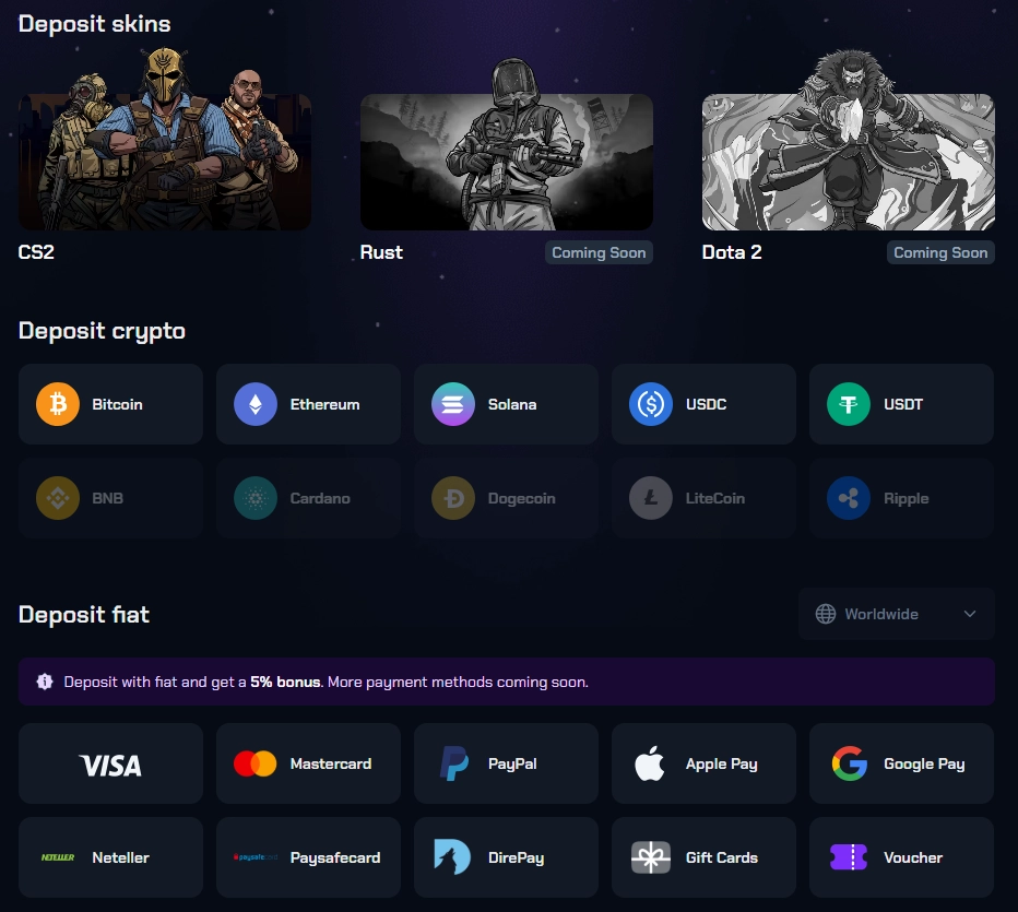 cs2skin deposit options