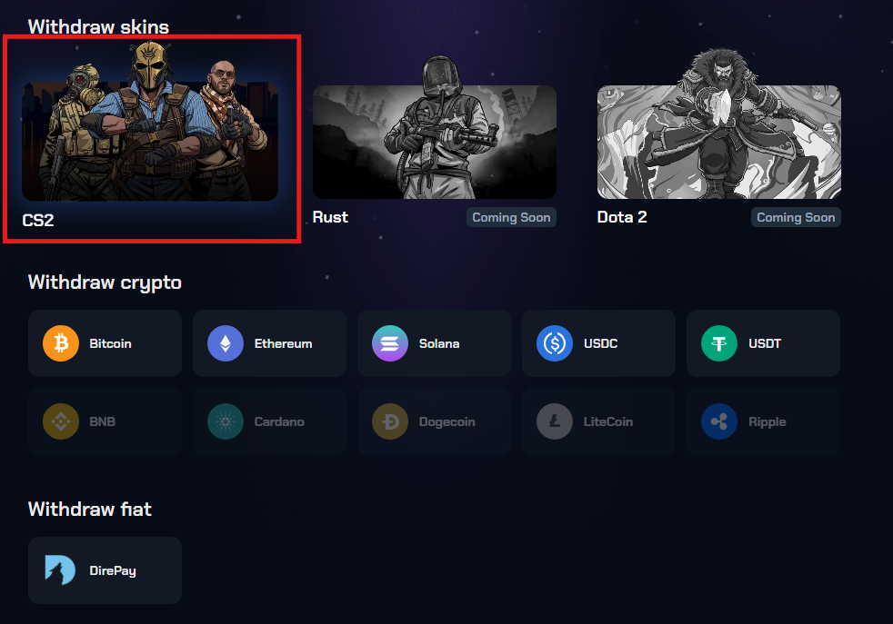 cs2skin withdraw skins