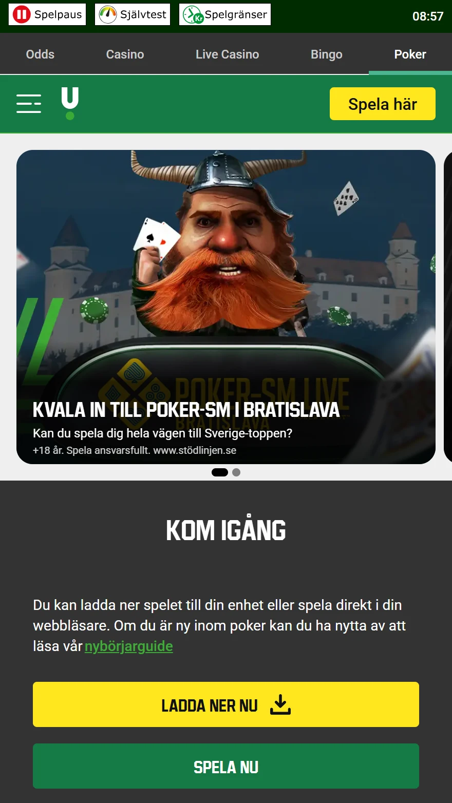 Unibet poker sida
