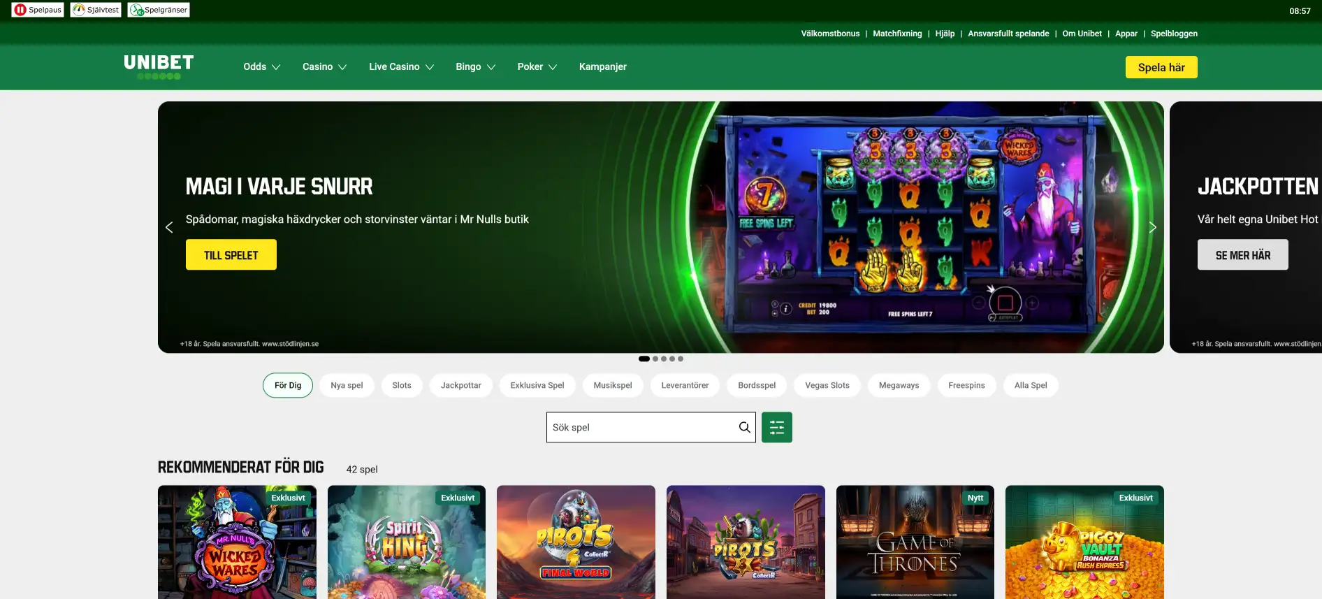 Unibet Casinospel