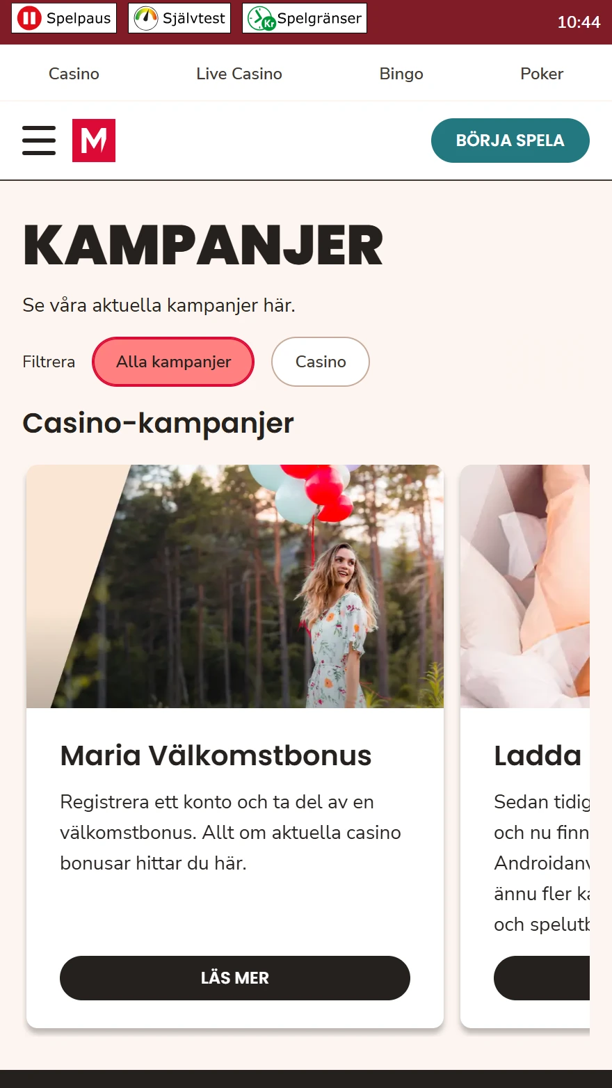 Maria casino bonus sida