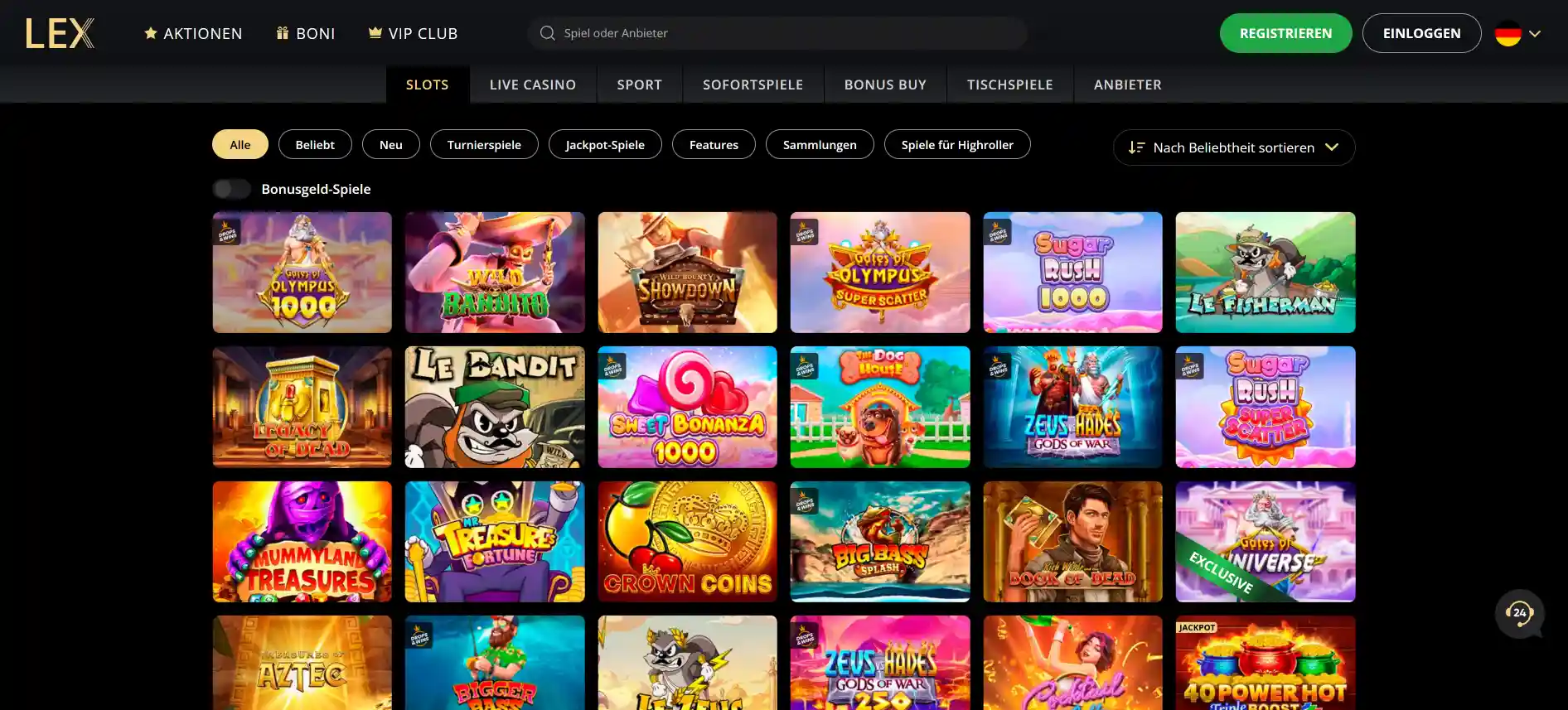 LEX Casino-Spiele