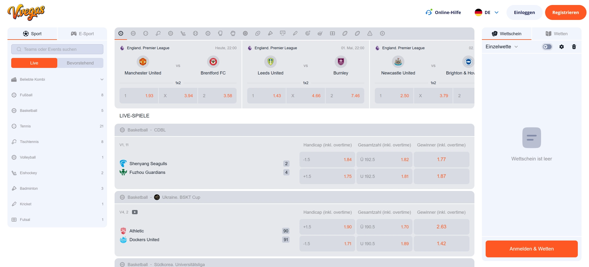 V.Vegas Sportwetten