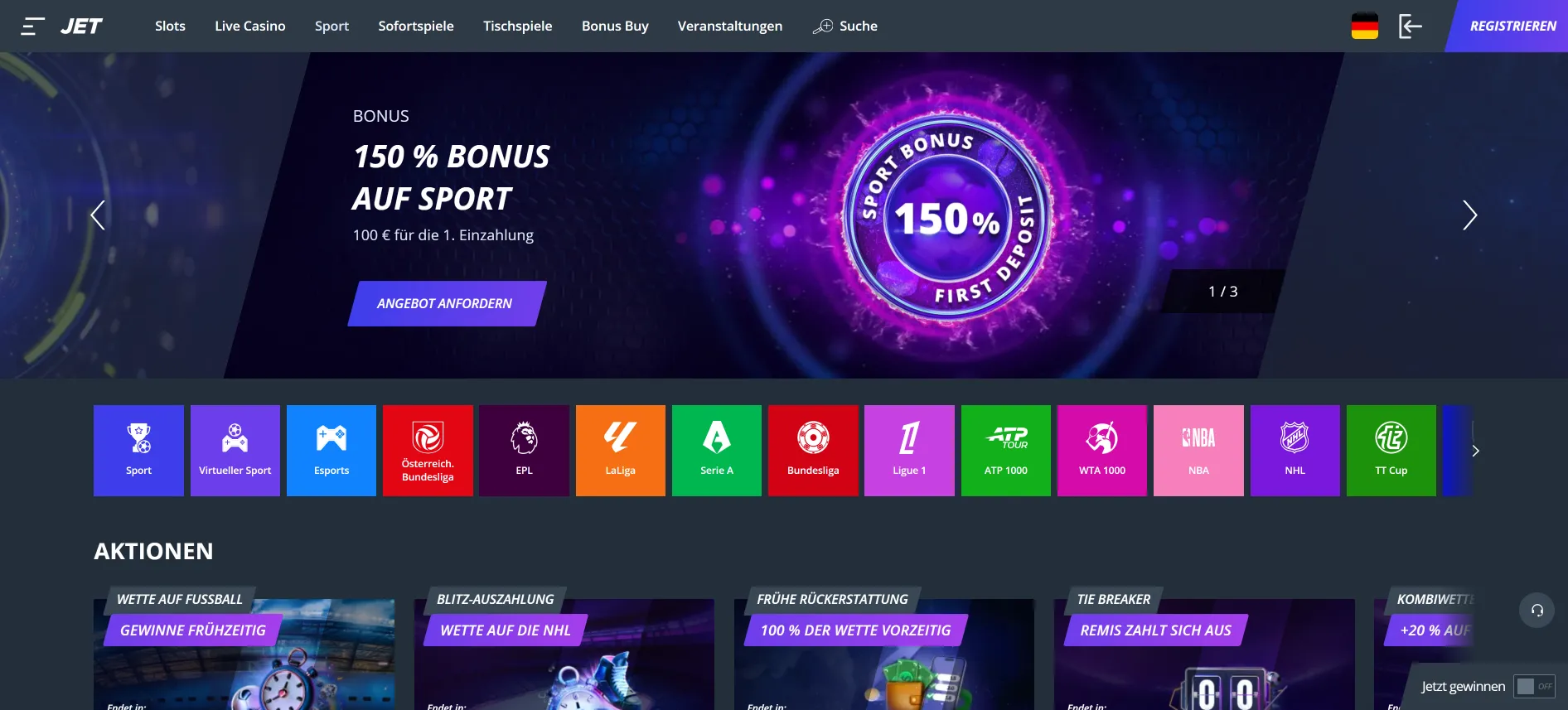 Jet Casino Sportwetten