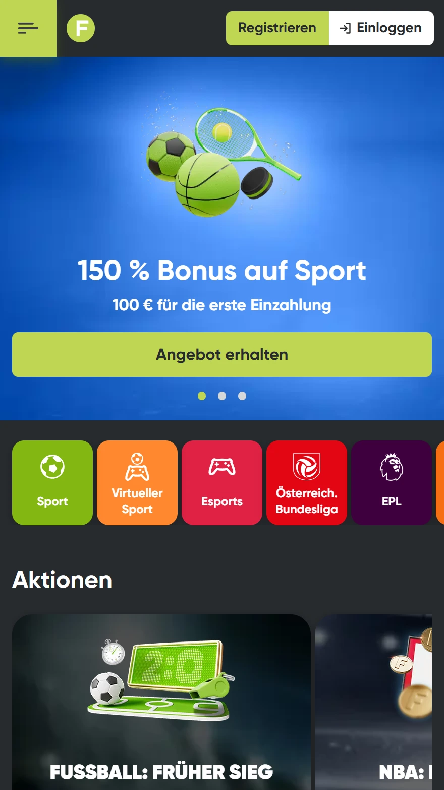 Fresh Casino Sportwettenseite