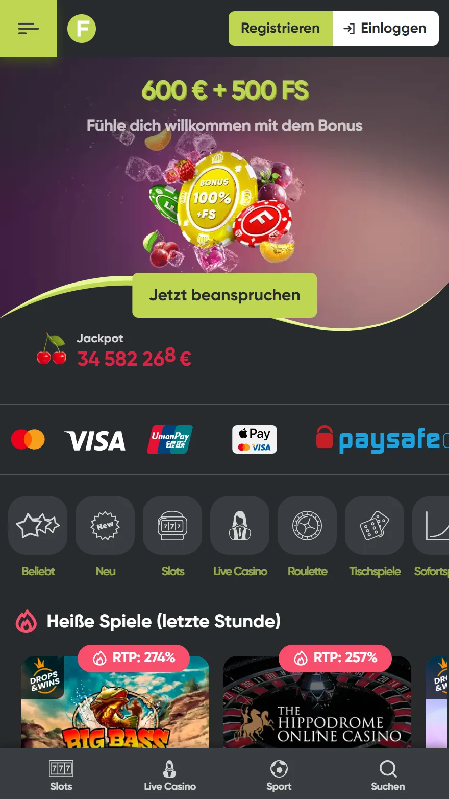 Fresh Casino Startseite