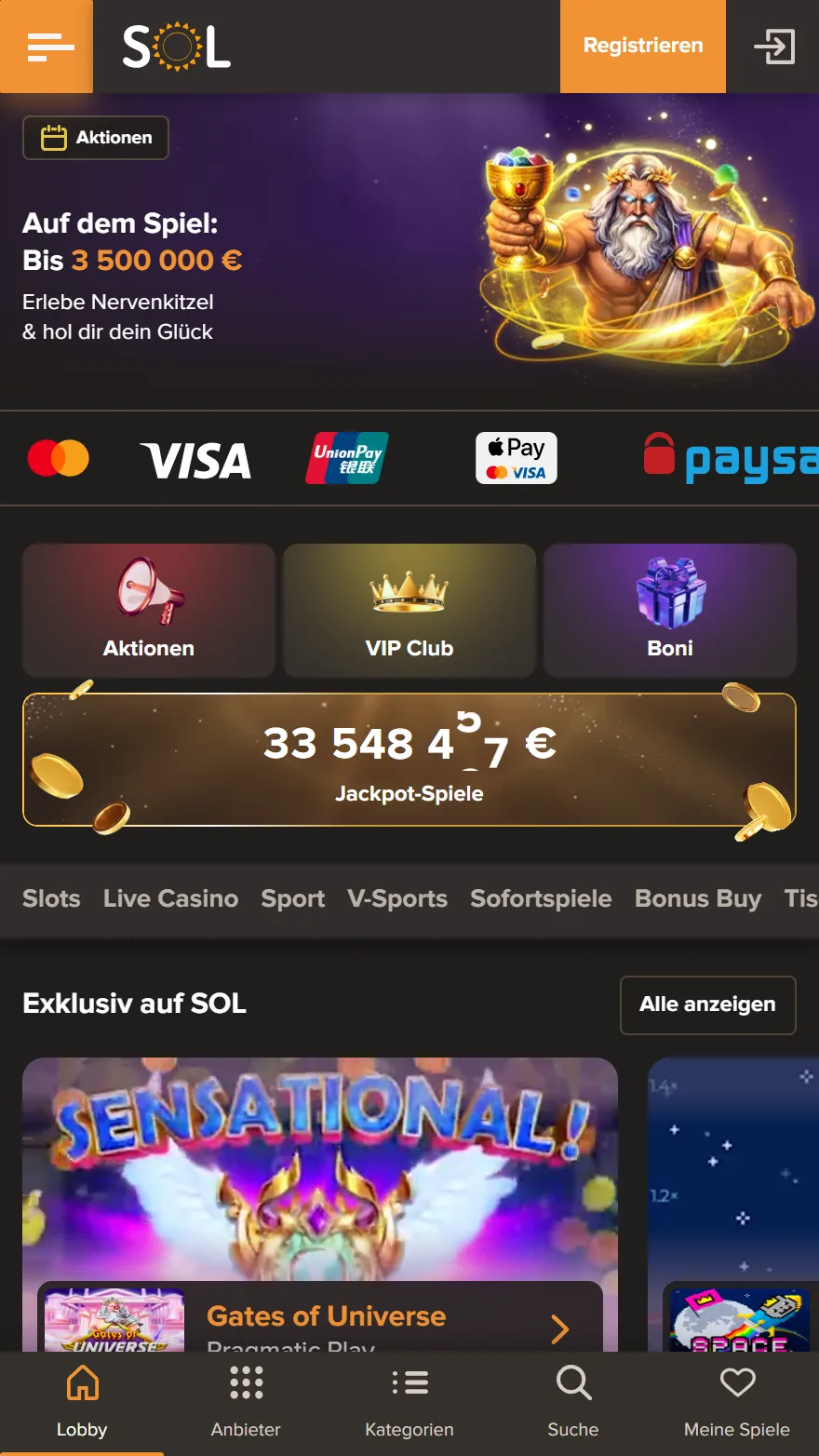 Sol Casino Startseite