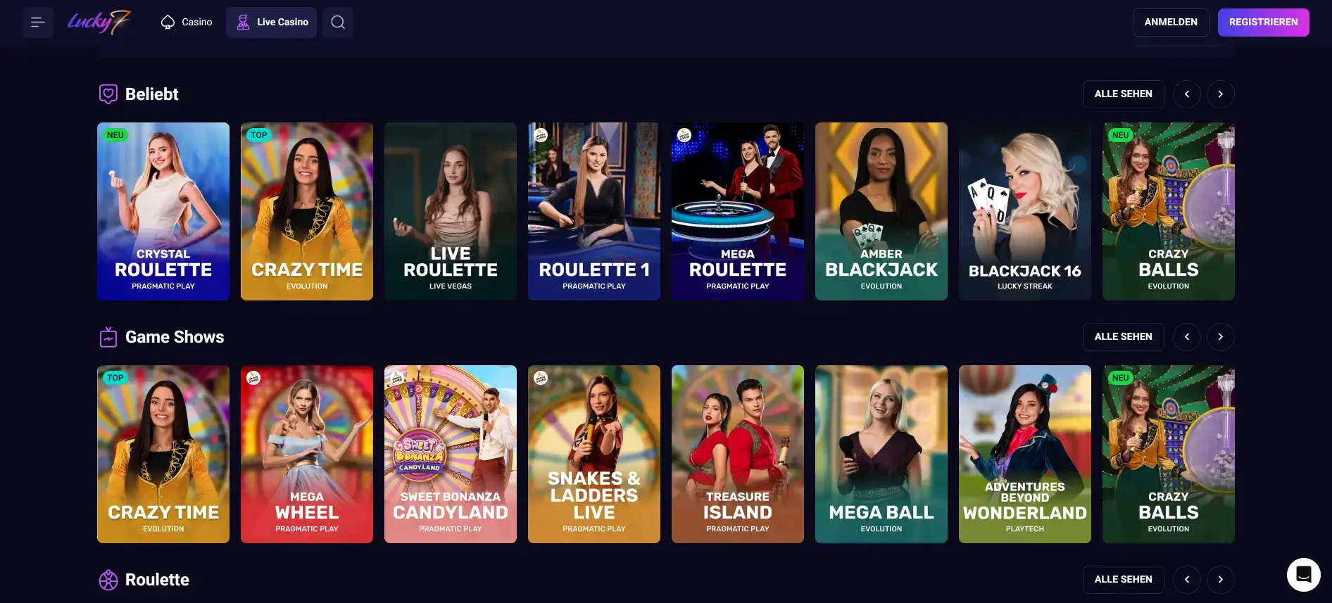 Lucky7even Live Casino