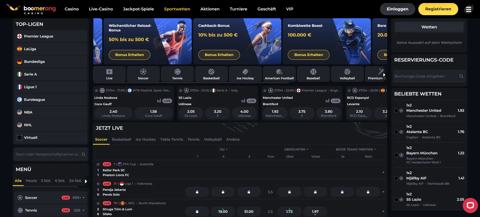 Boomerang Sportwetten
