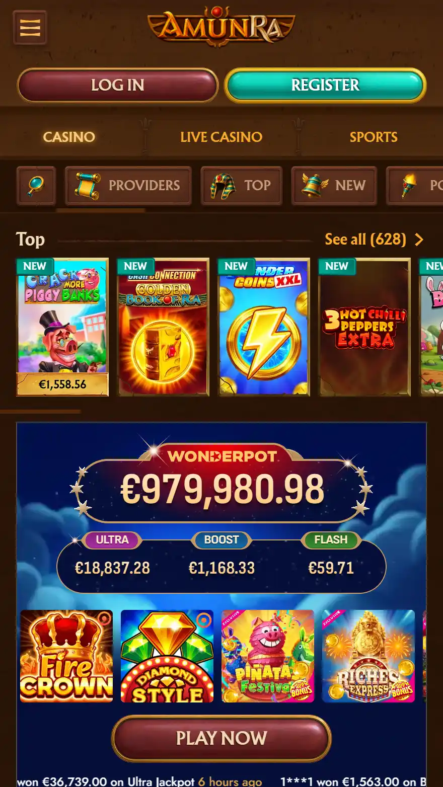 AmunRa Casino games