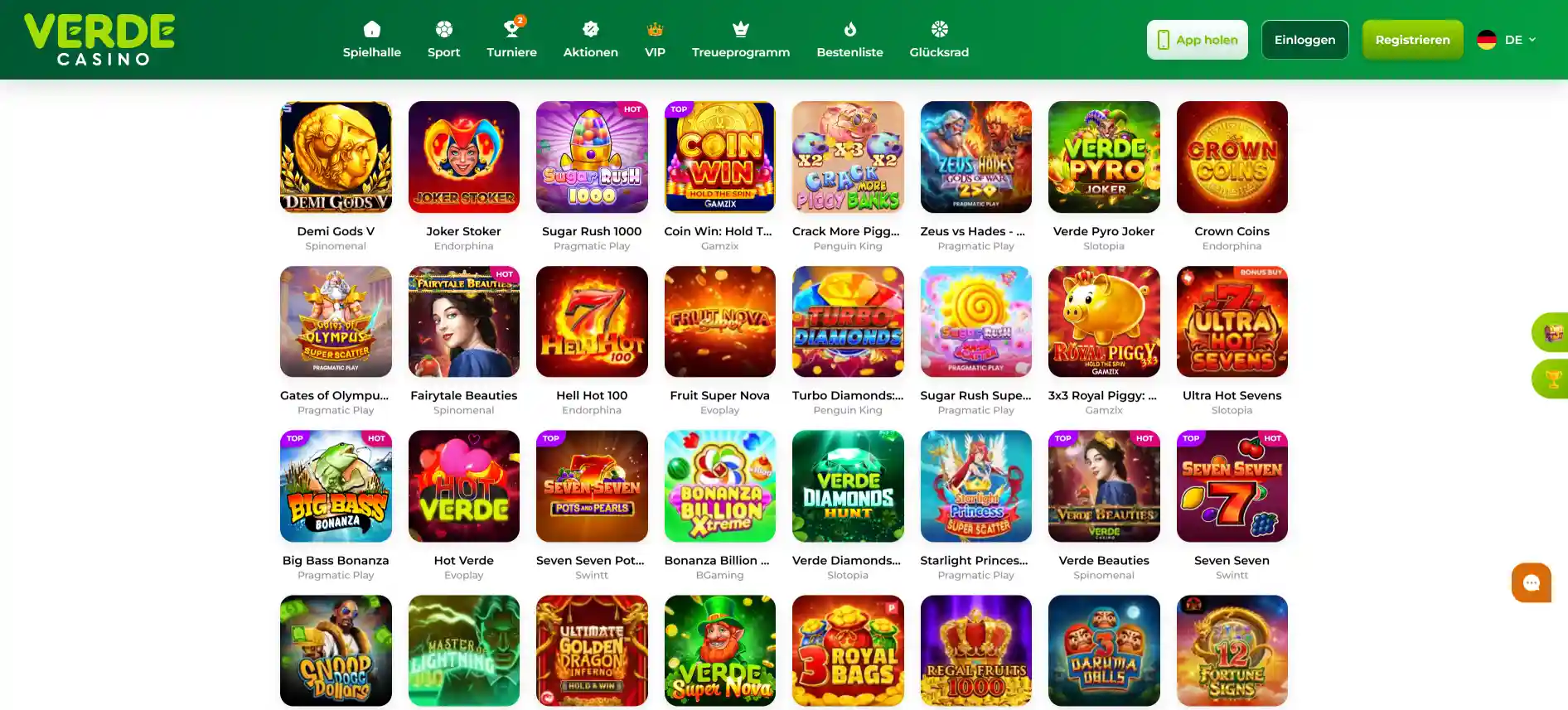 Verde Casino Spiele