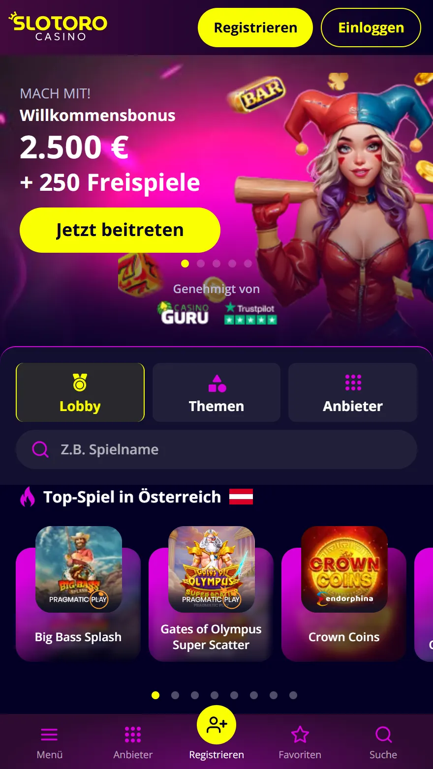 Slotoro Casino Startseite