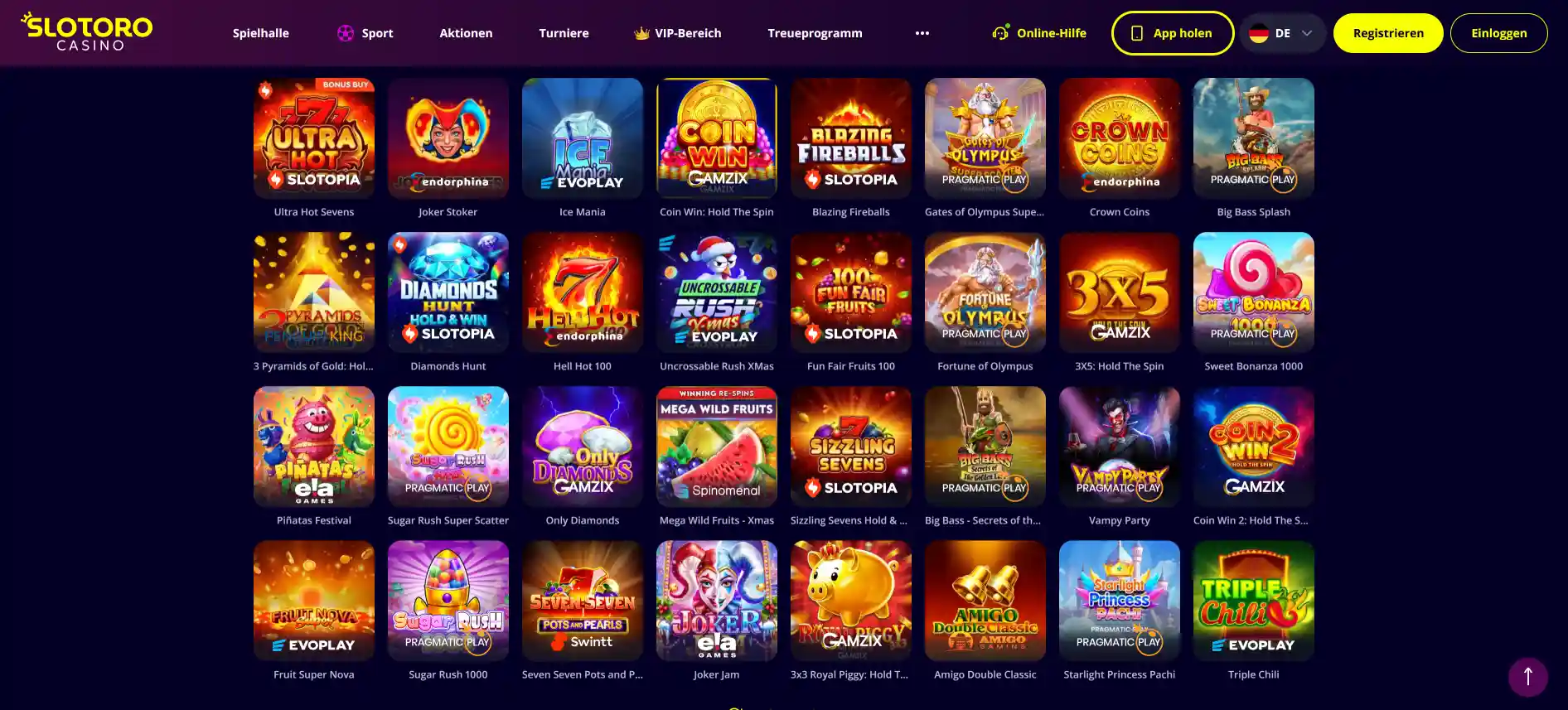 Slotoro Casino Spiele