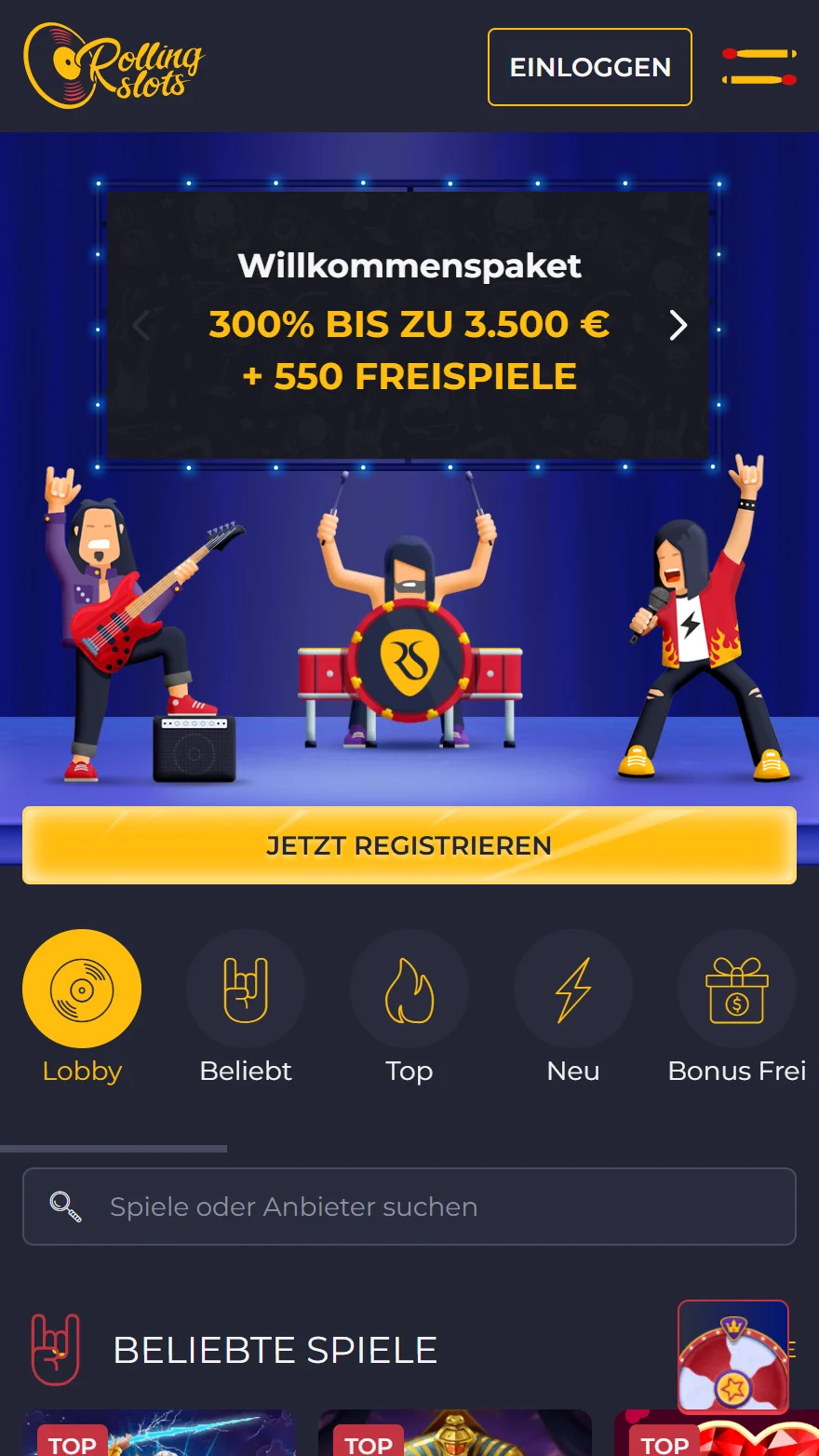 Rolling Slots Casino Startseite