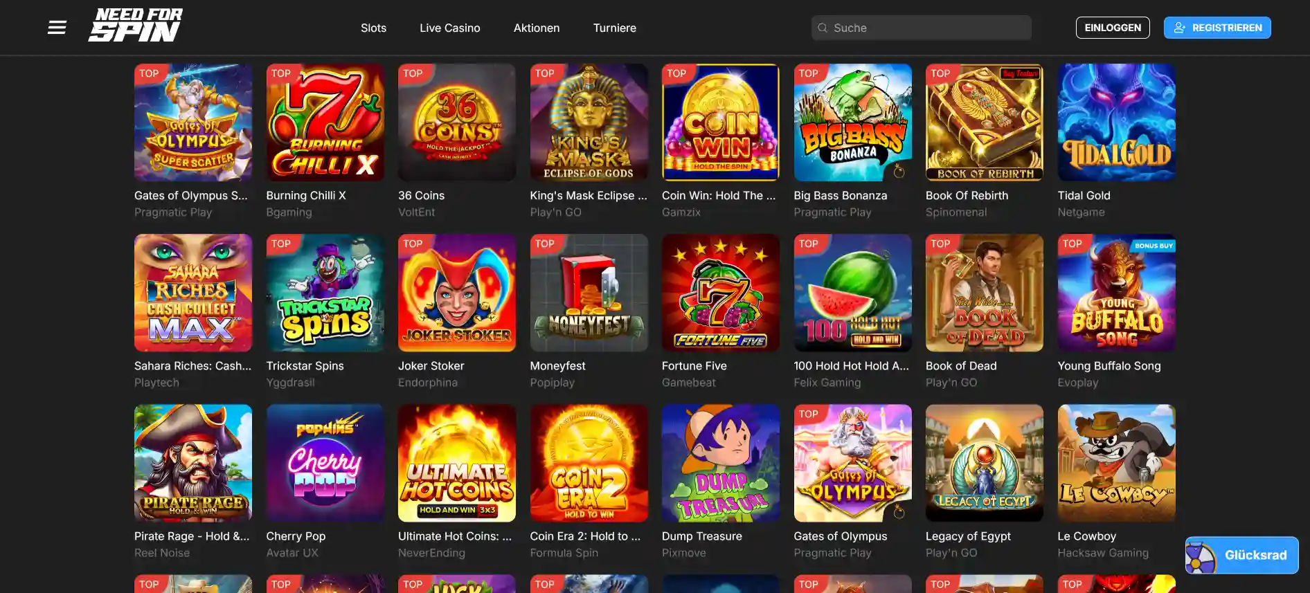 NeedForSpin Casino Spiele