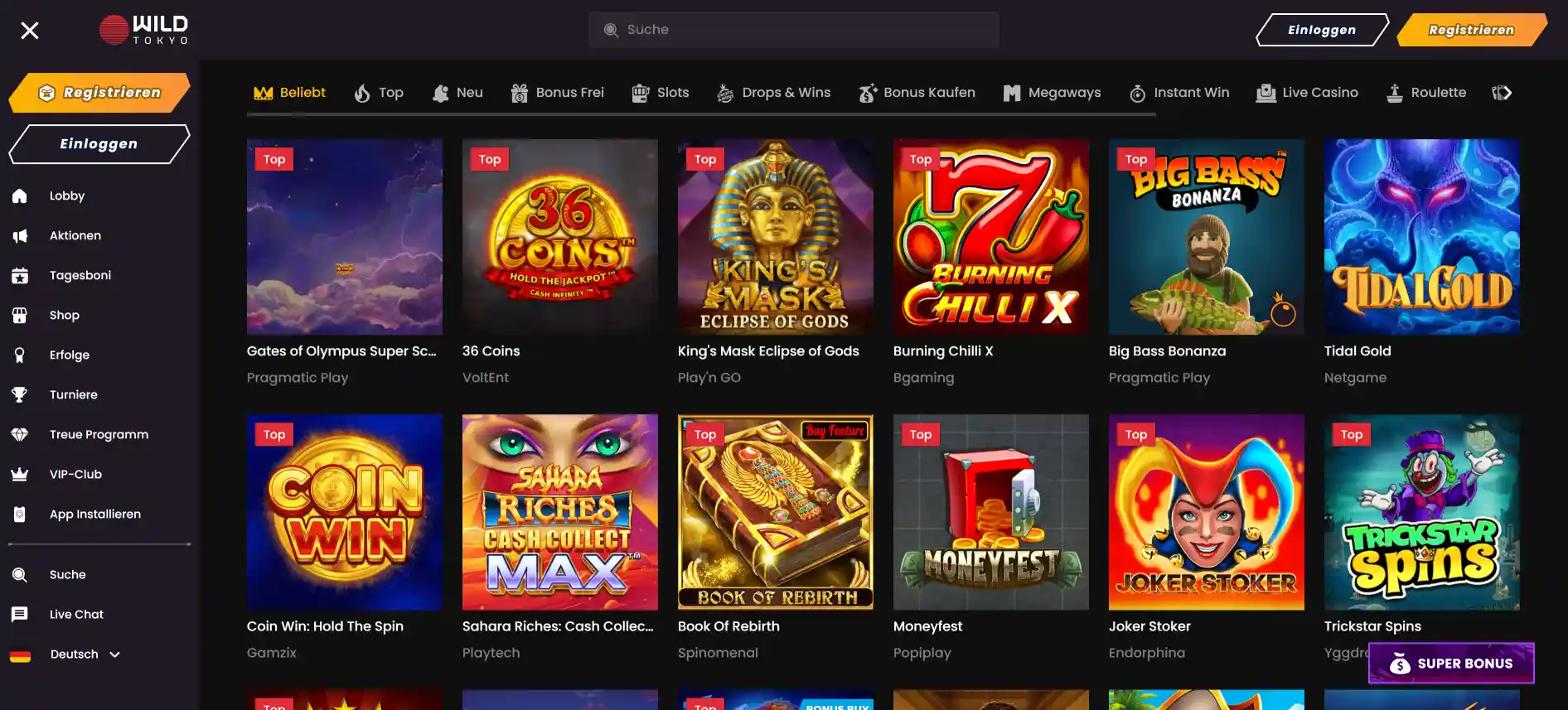 Wild Tokyo Casino Spiele