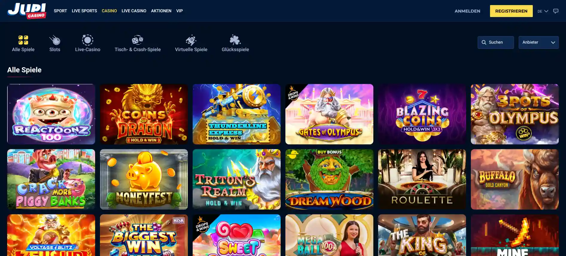 Jupi Casino Spiele