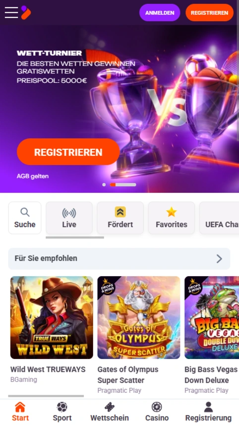 TonyBet Casino Startseite