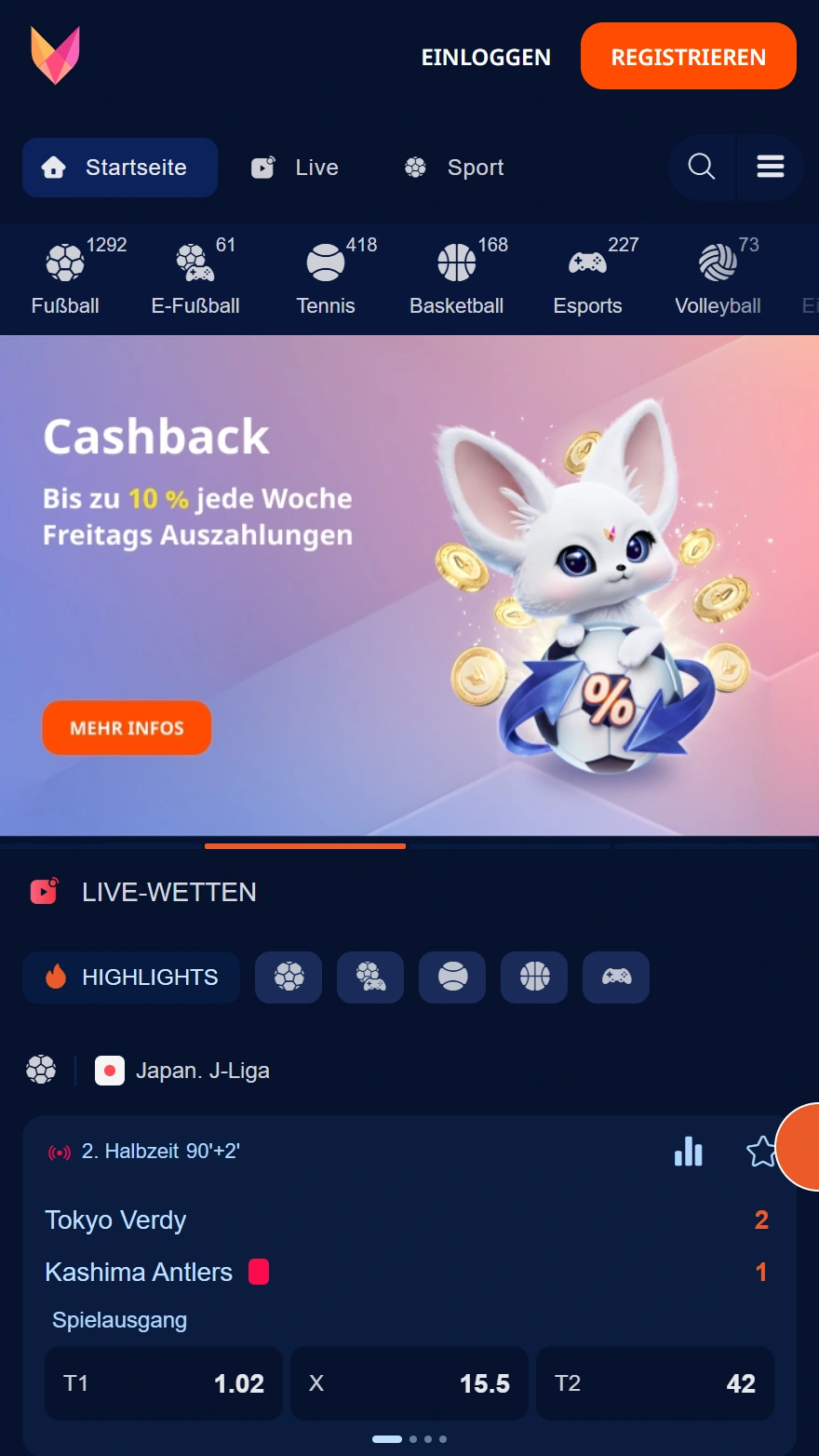 Monro Casino Sportwettenseite