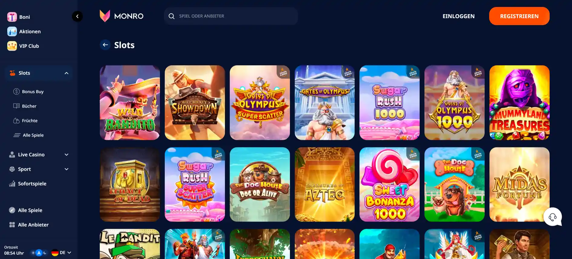 Monro Casino Spiele