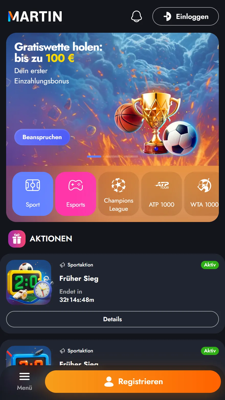 Martin Casino Sportwettenseite