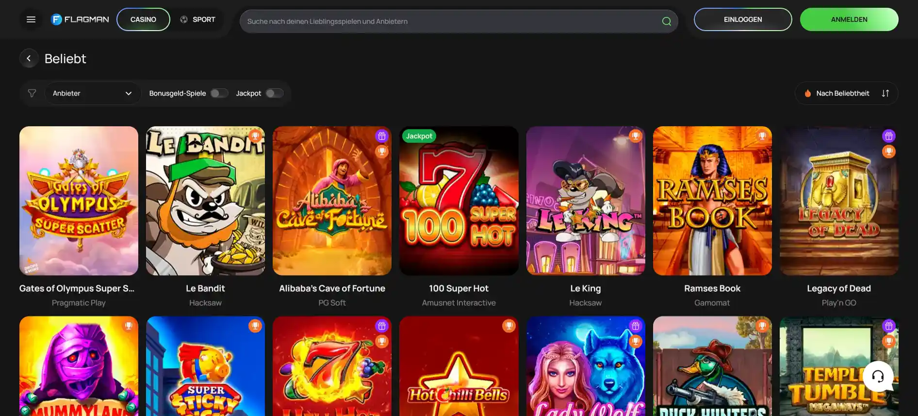 Flagman Casino Spiele
