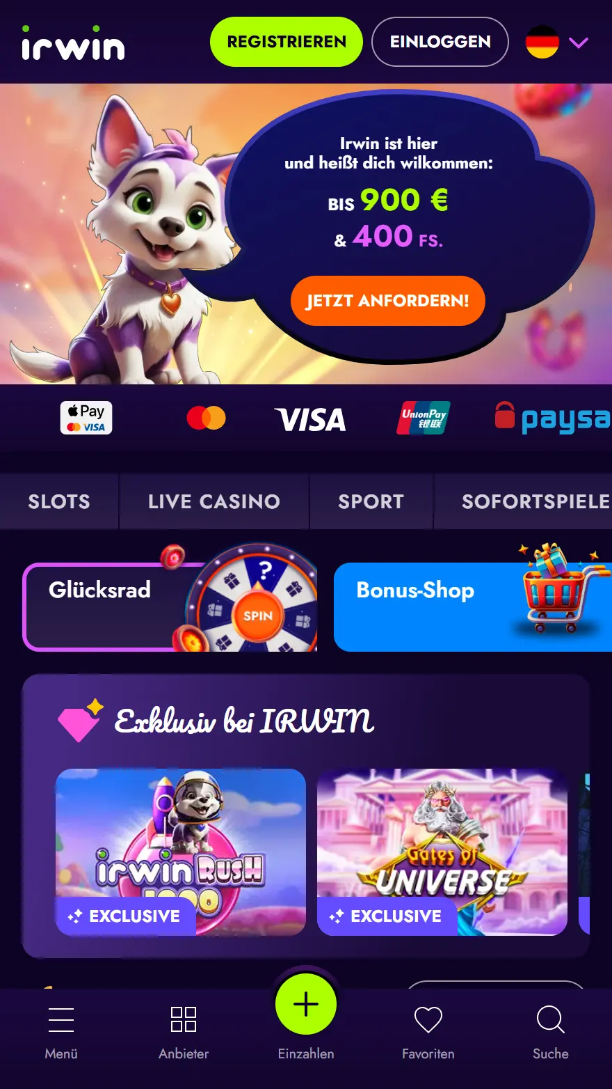 Irwin Casino Startseite