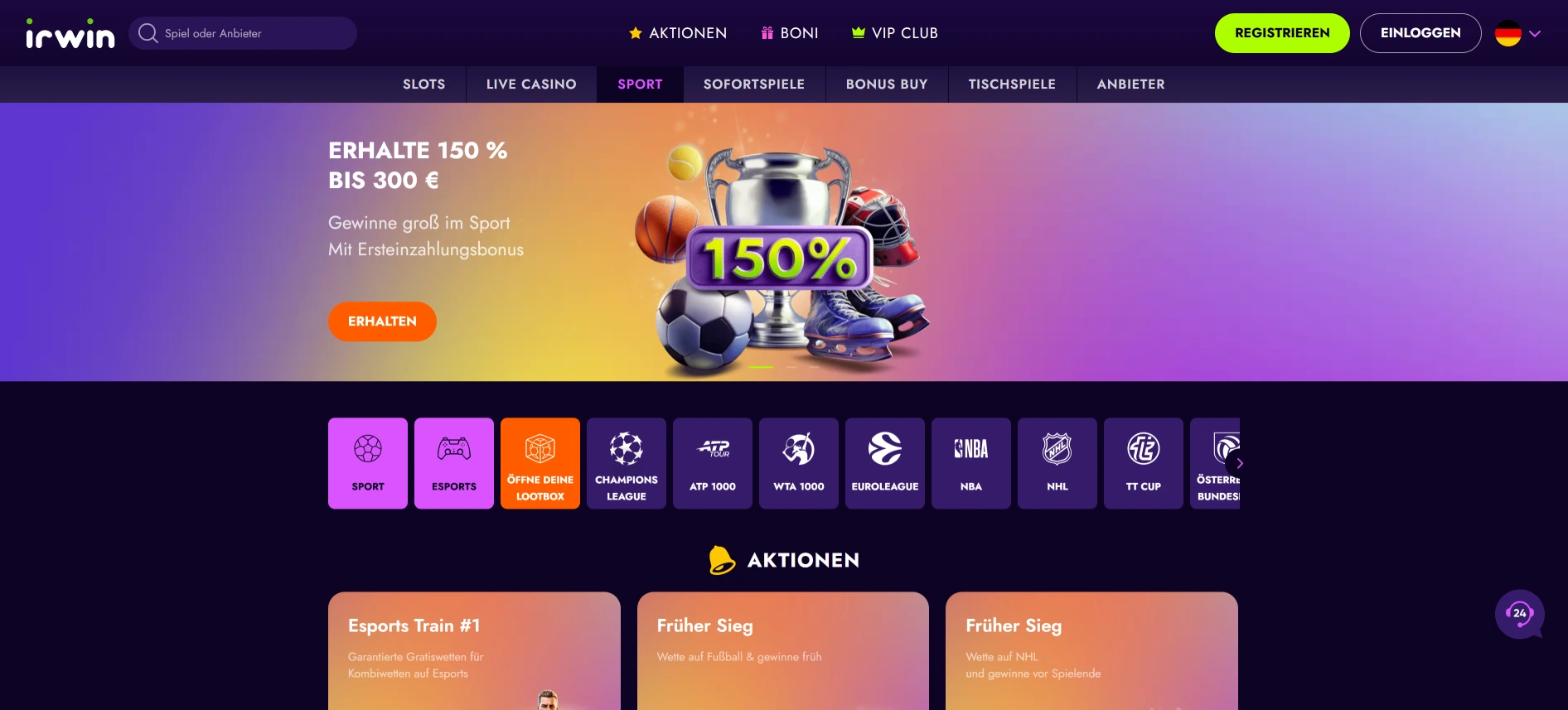 Irwin Casino Sportwetten