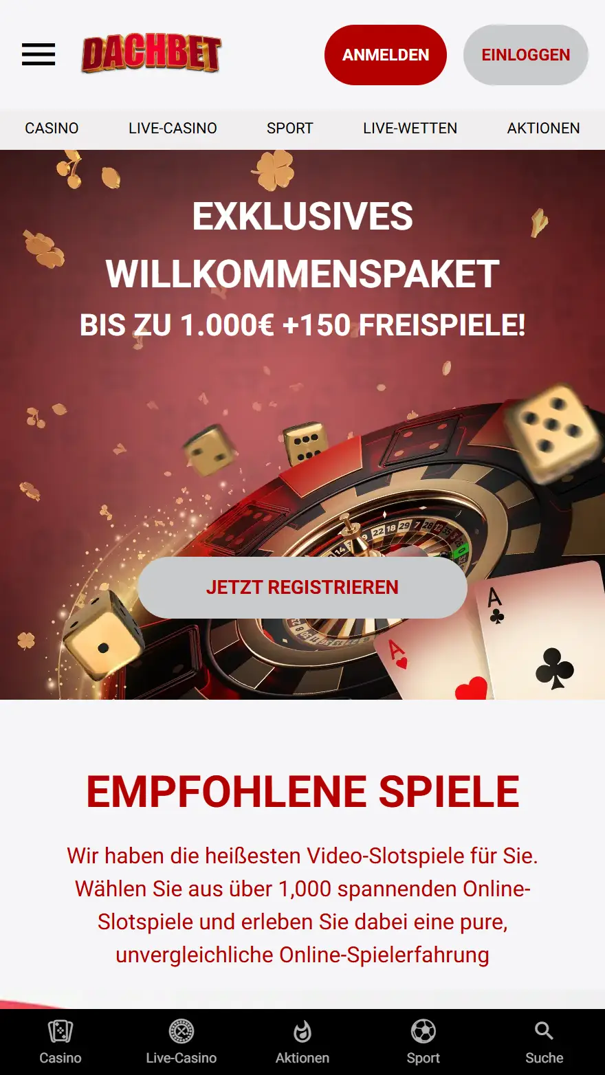 Dachbet Casino Startseite