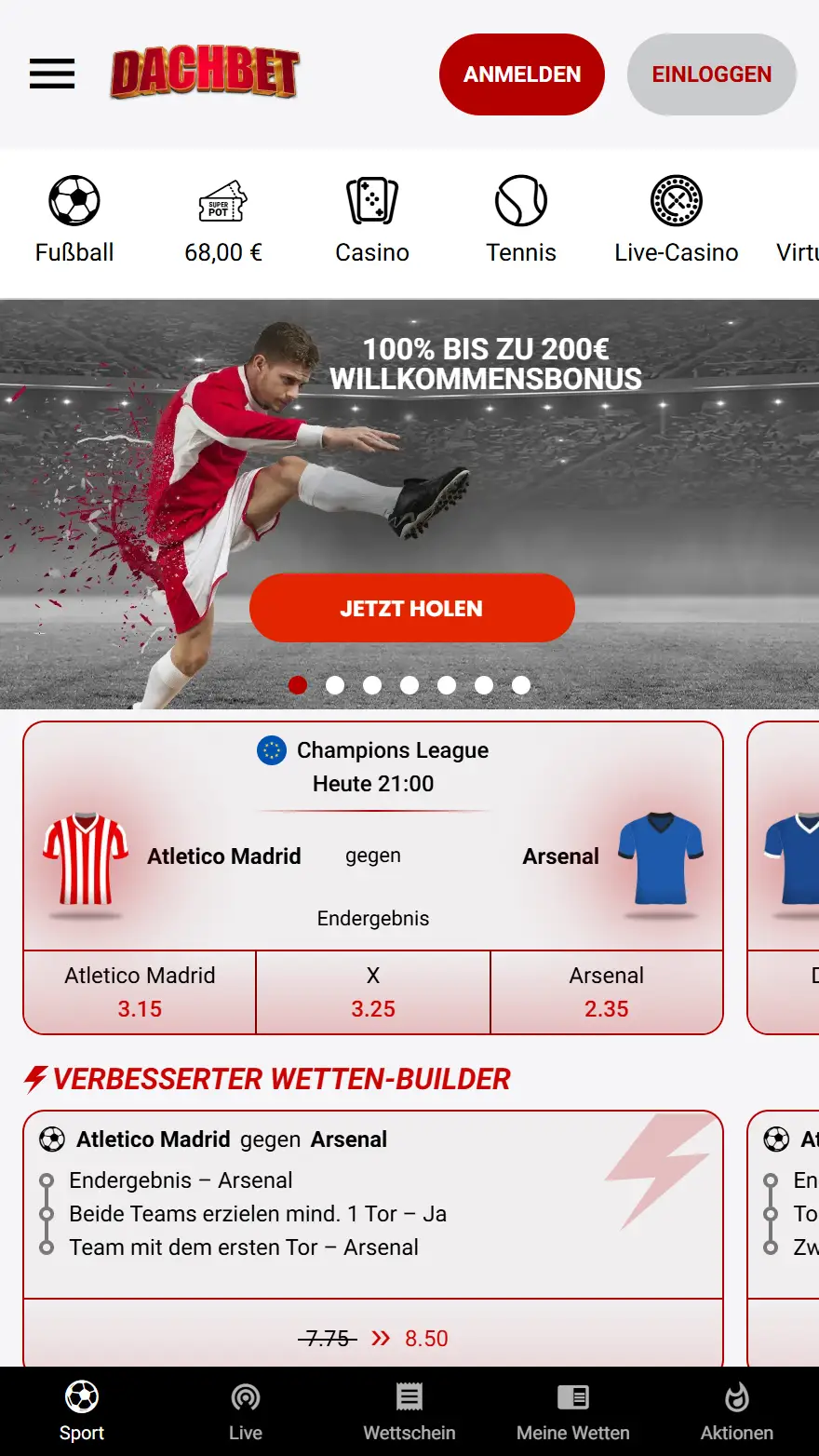 Dachbet Sportwettenseite