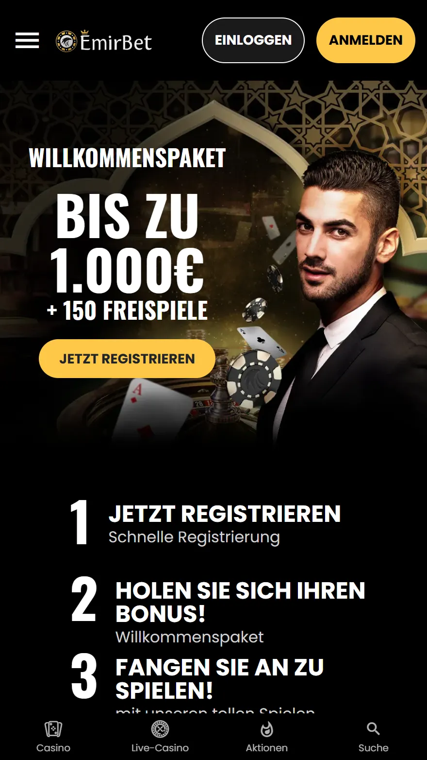 EmirBet Casino Startseite
