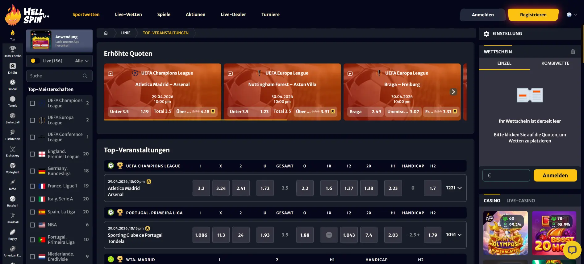 HellSpin Sportwetten