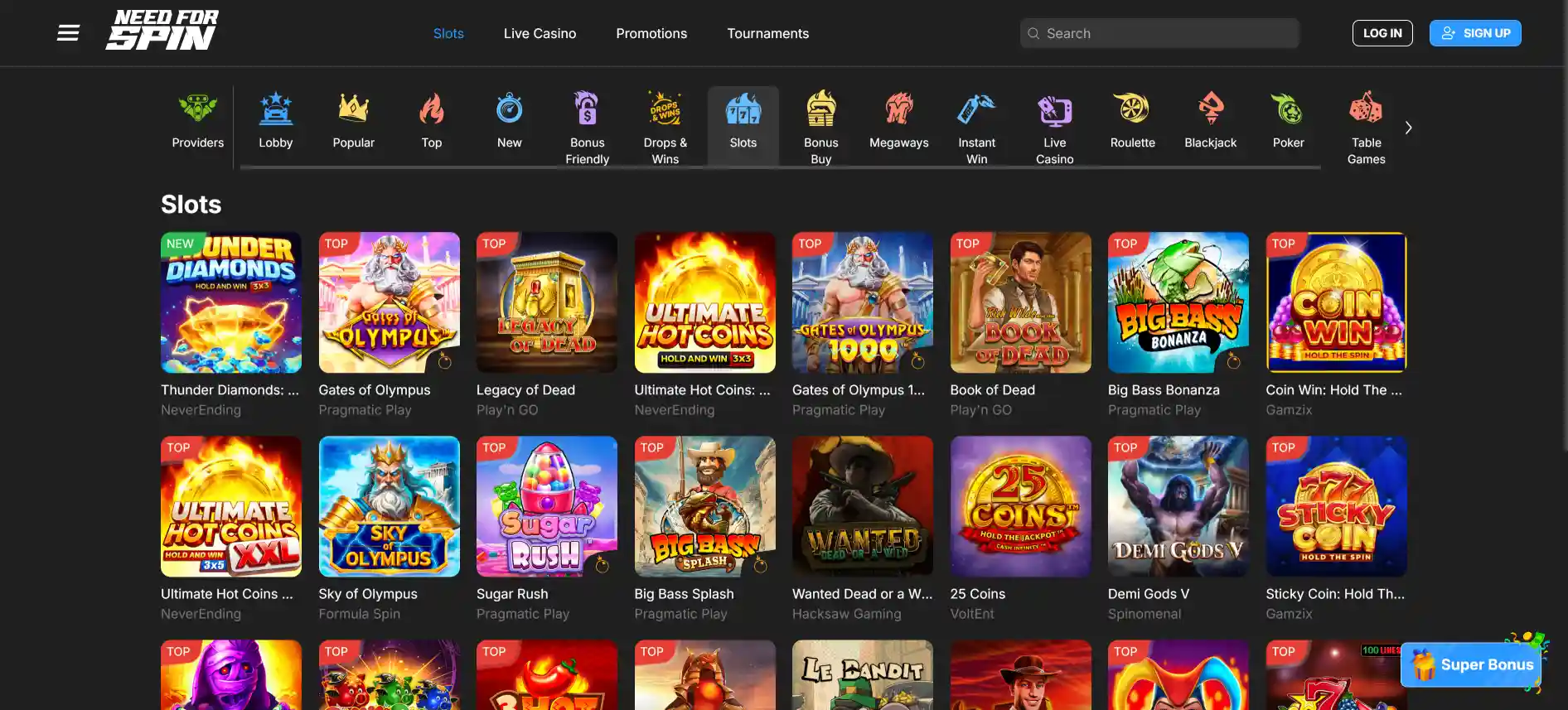 NeedForSpin Casino igre