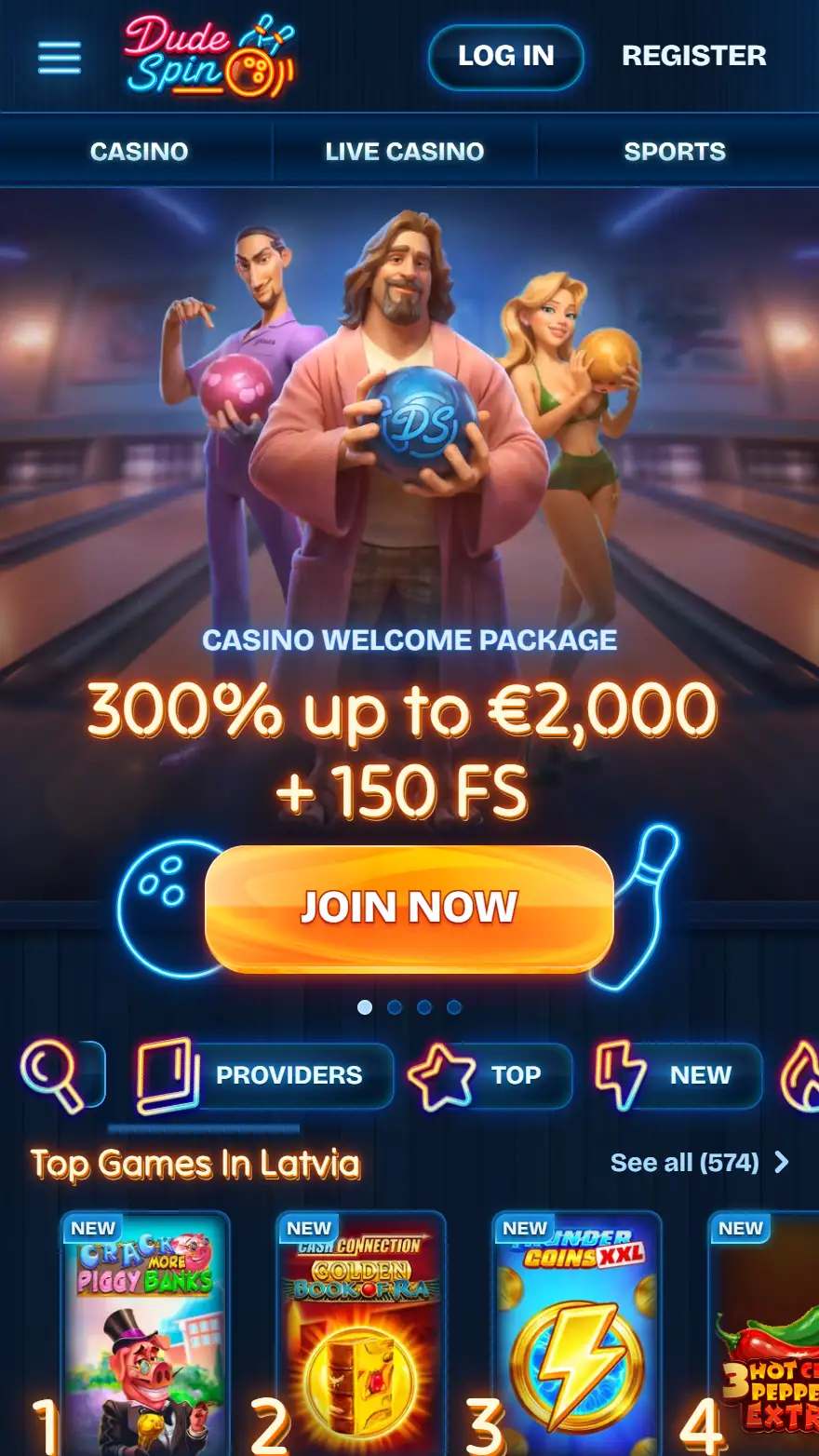 DudeSpin Casino mājaslapa