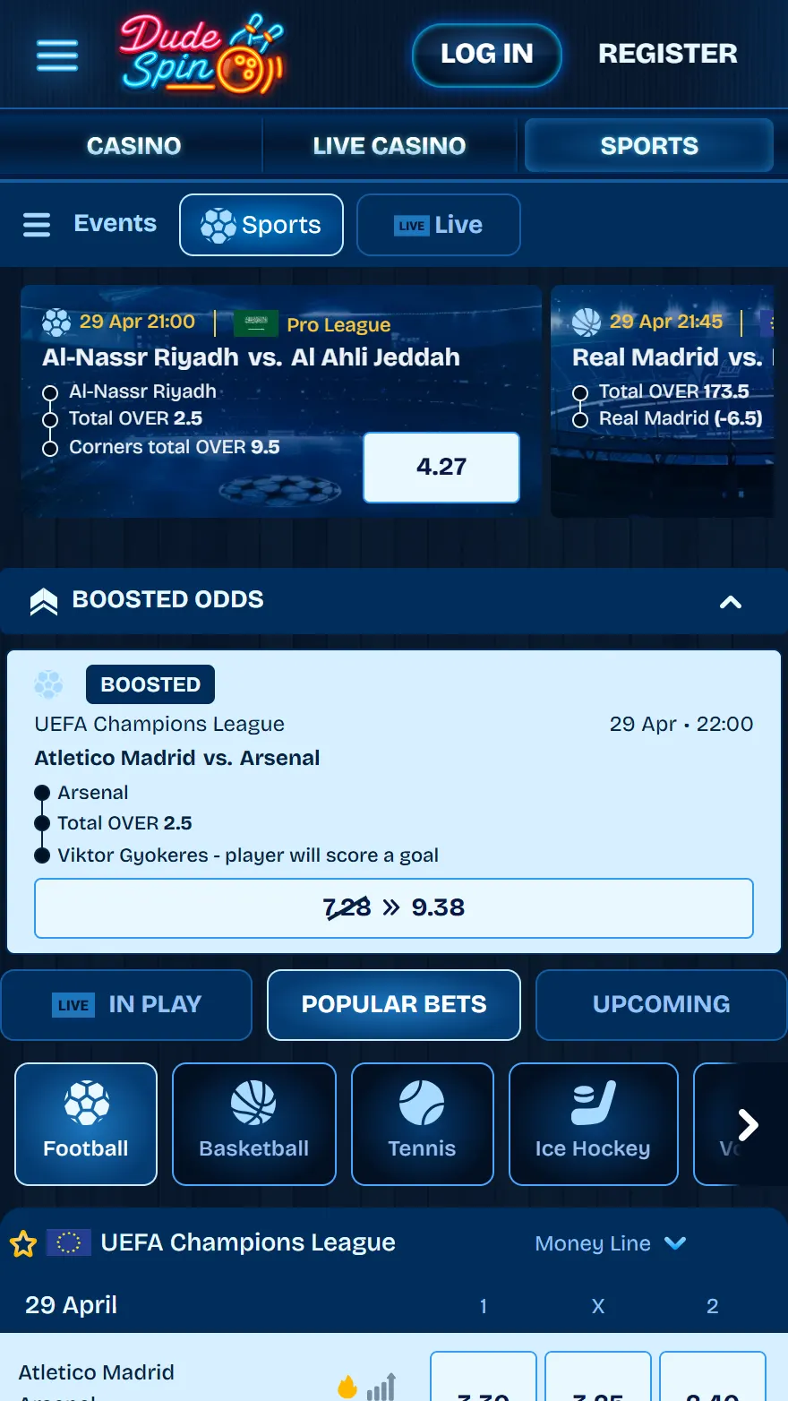 DudeSpin totalizatora lapa