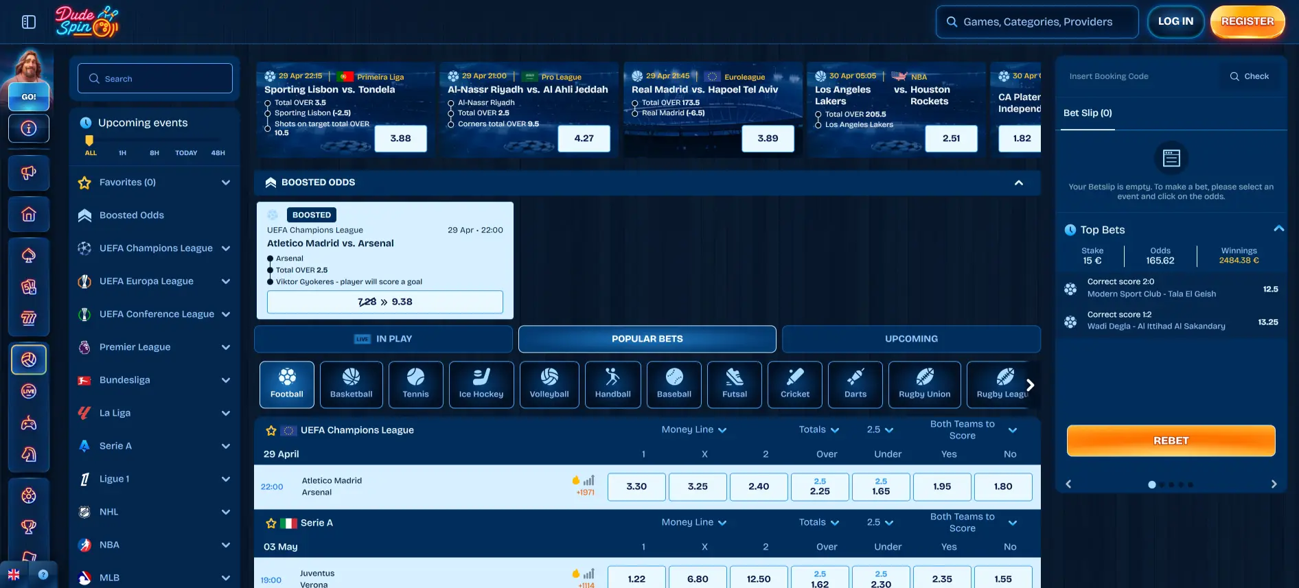 DudeSpin totalizators