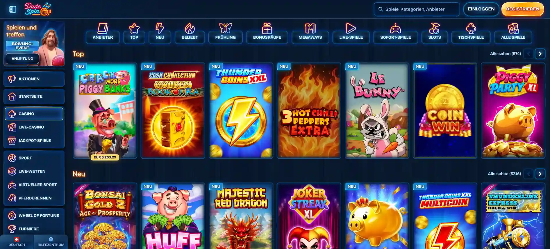 Dudespin Casino-Spiele