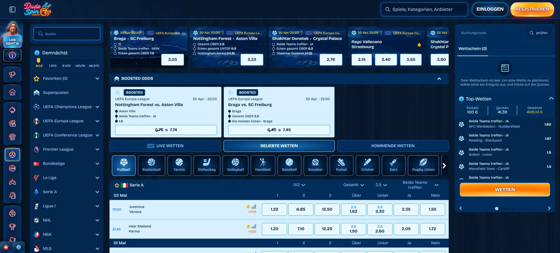 Dudespin Sportwetten