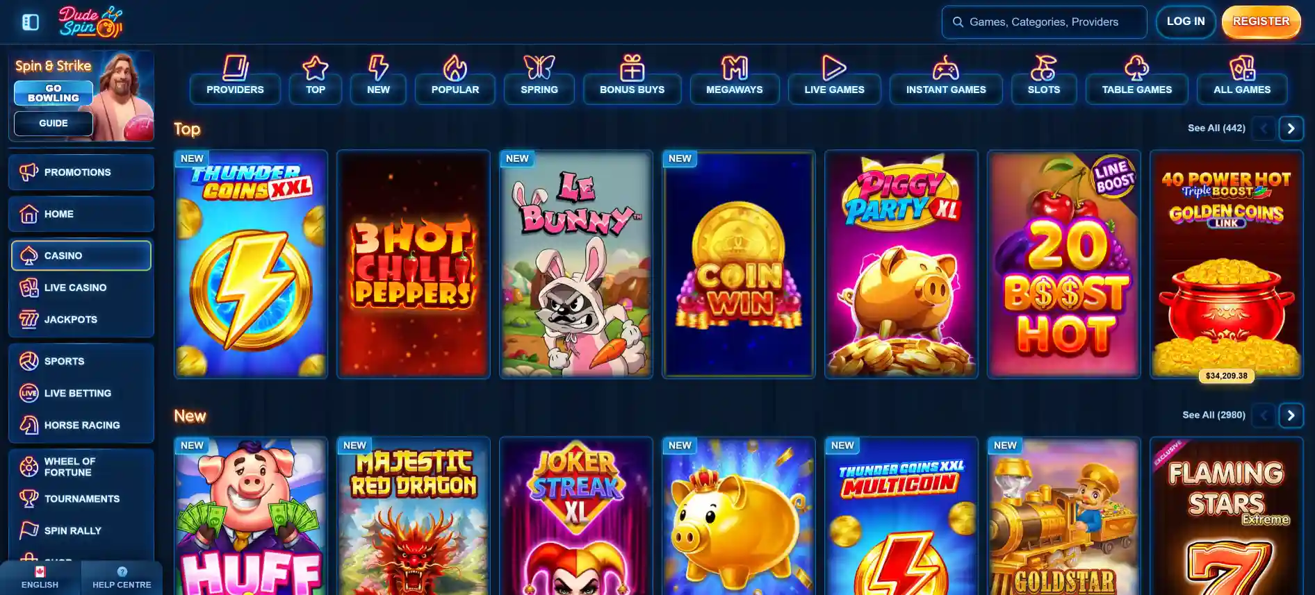 Dudespin Casino games