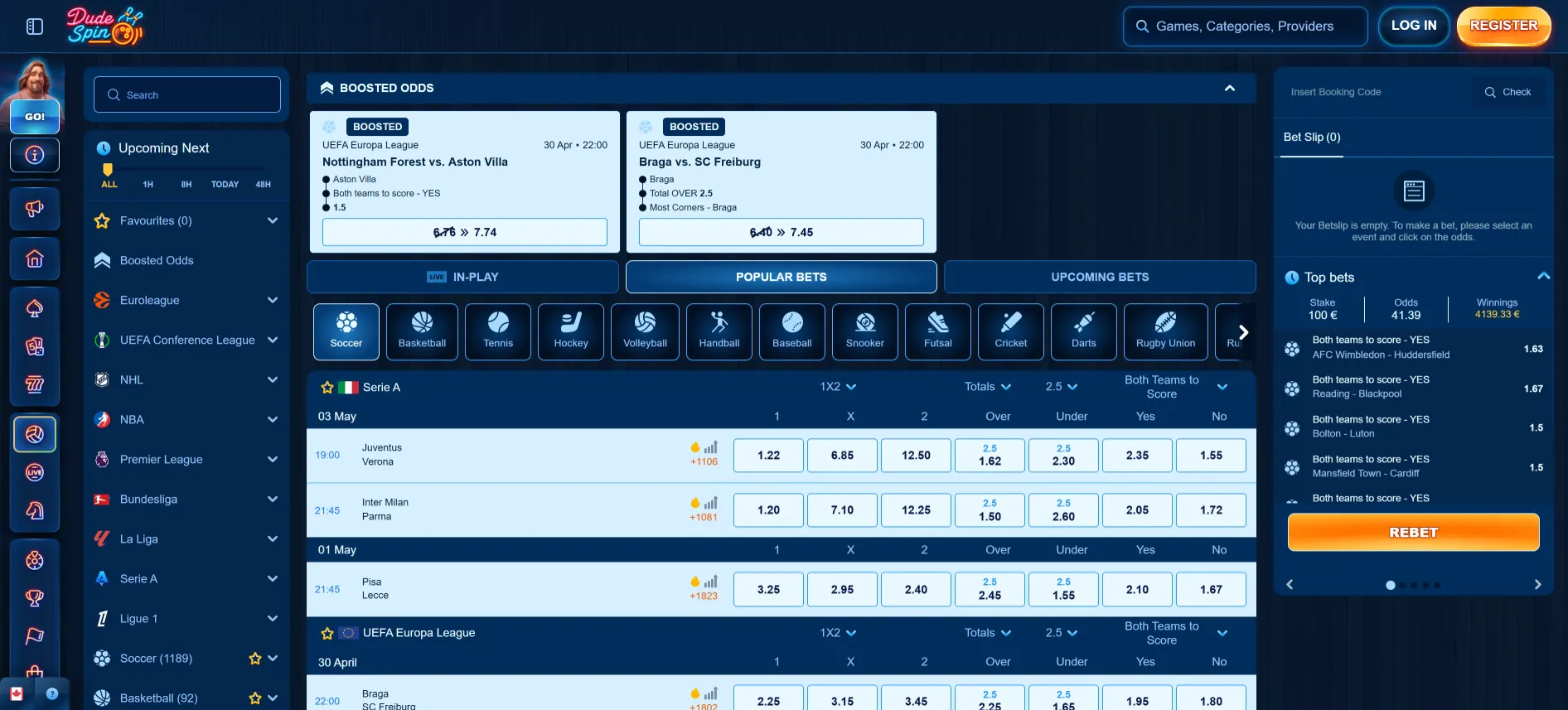 Dudespin sports betting
