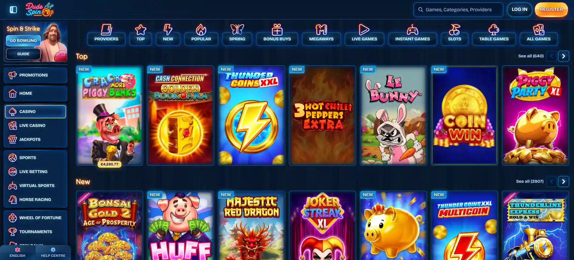 Dudespin Casino games