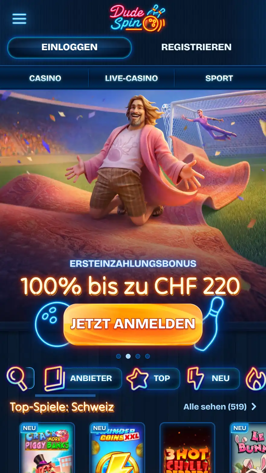 Dudespin Sportwettenseite