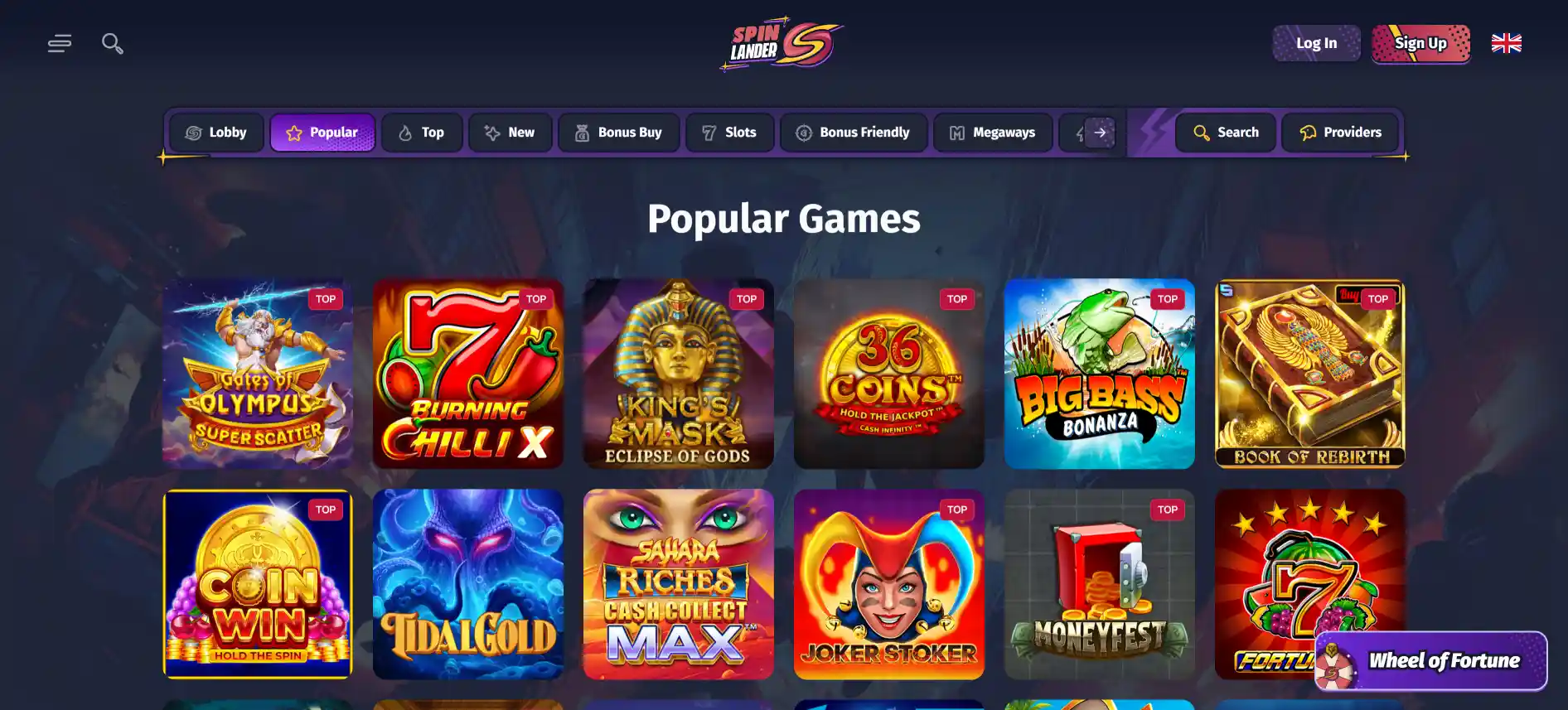 Spinlander Casino games