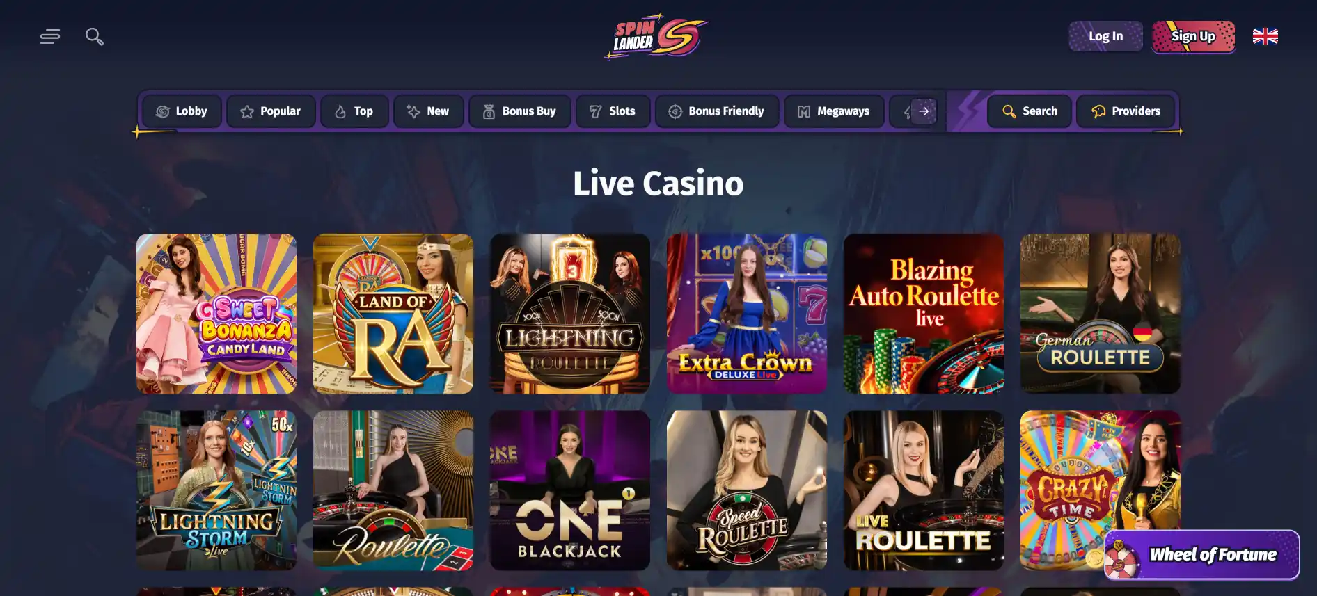 Spinlander live casino